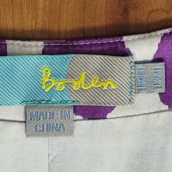 Boden Purple Polka Dot Empire Waist Scoop Neck Dress - 6R - Picture 12 of 12